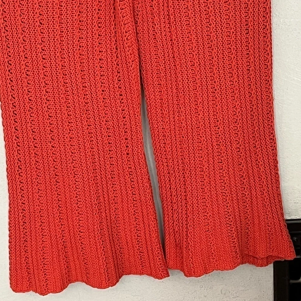 NWT Free People Beach Day Sweater Pants Boho Comfy Cotton Size M Terra Cotta